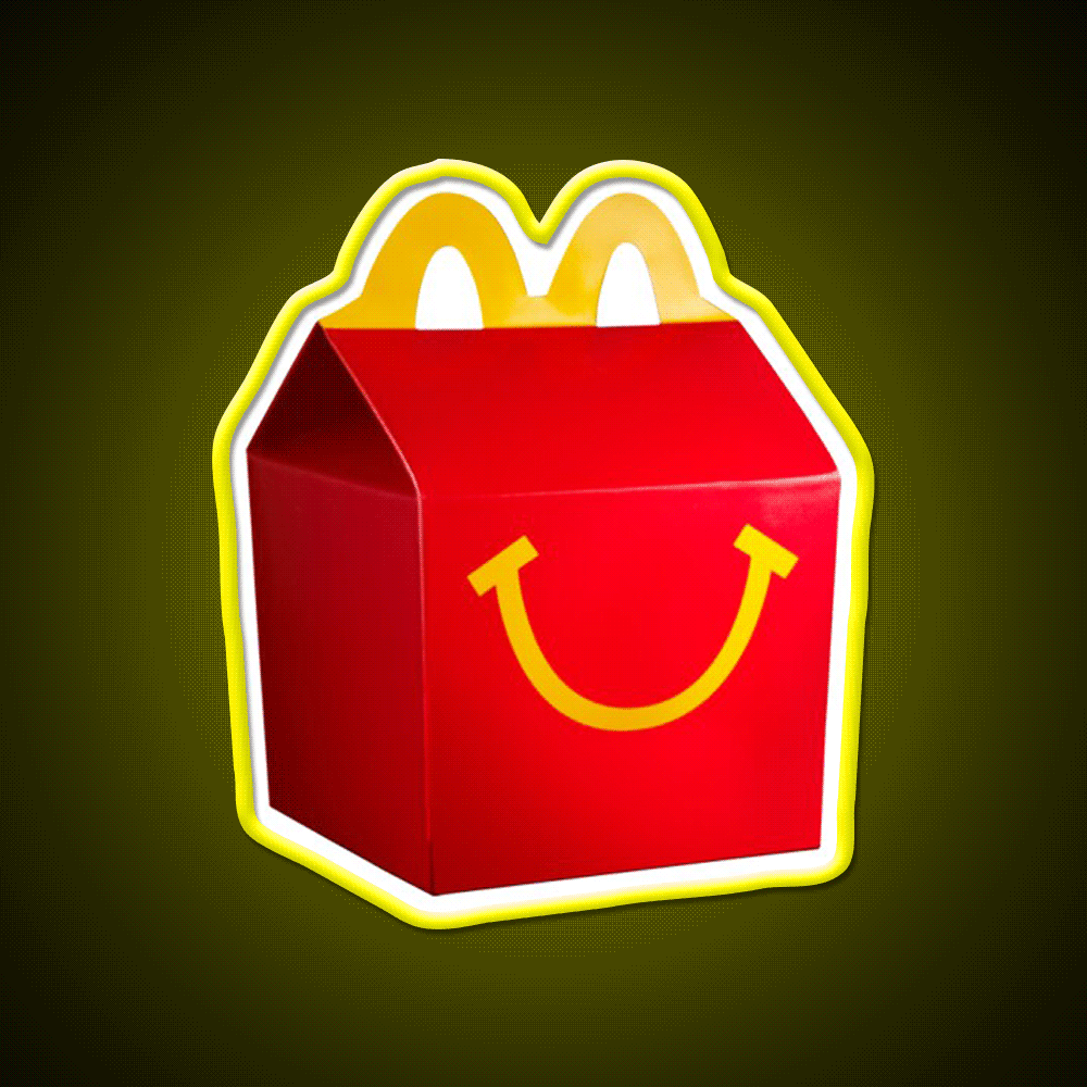 Happy Meal Mcdonalds Fast Food Led Neon Sign For Burger Place Rgb Color - Custom LED neon sign front view