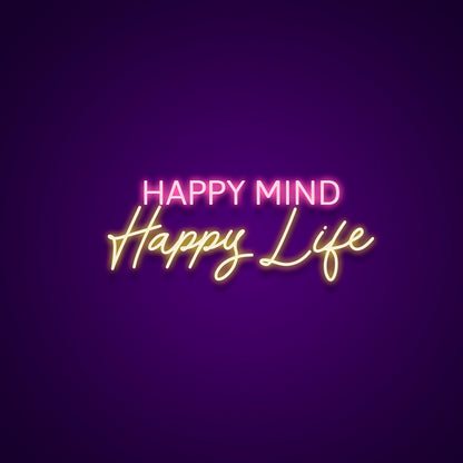 Happy Mind Happy Life Led Neon Signs Wall Art | Shineneon