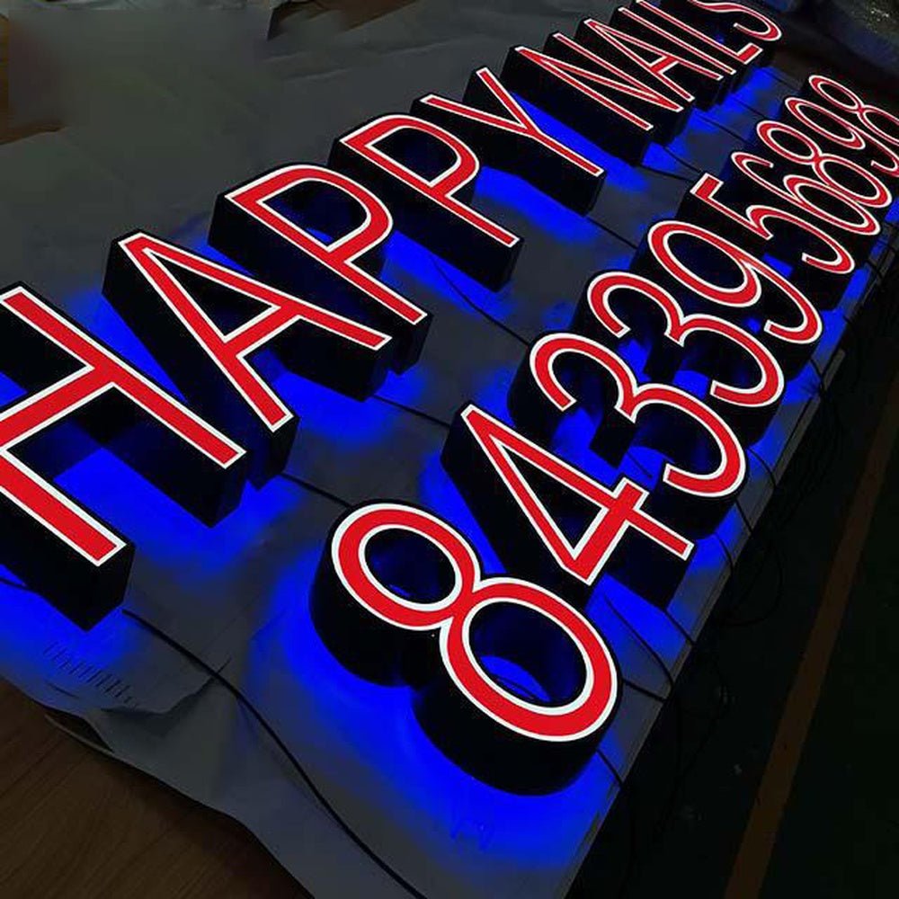 Happy Nails 8433956899 3D Front And Back Lit Letters Metal Led Sign - Shineneon