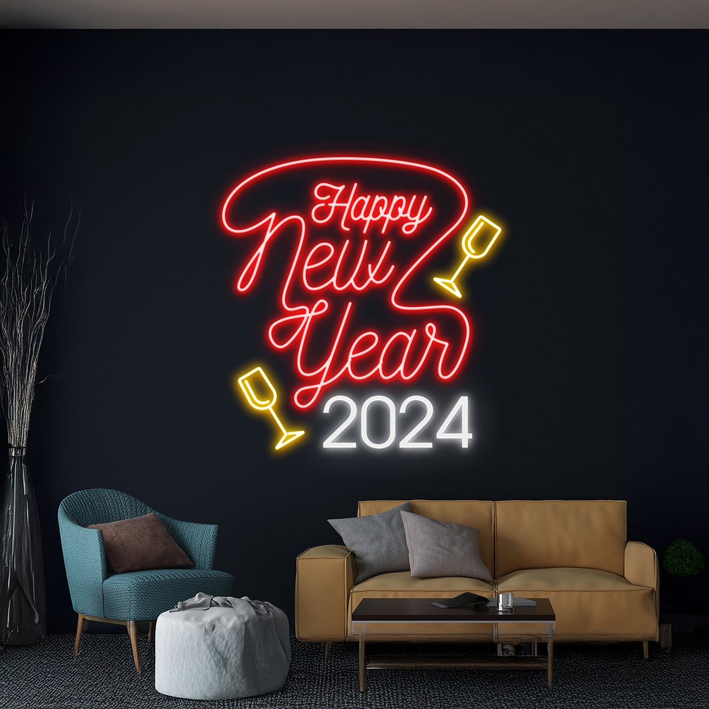 Happy New Year 2024 Neon Sign