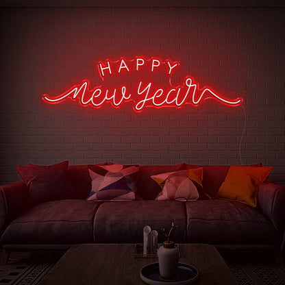 Happy New Year Red Led Neon Sign Festive Indoor Home Decor | Shineneon