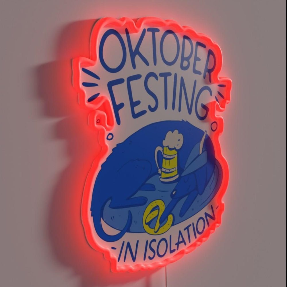 Happy Oktoberfest Dog Coronavirus Lockdown Rgb Led Neon Sign - Shineneon