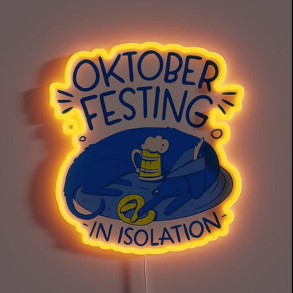 Happy Oktoberfest Dog Coronavirus Lockdown Rgb Led Neon Sign - Shineneon