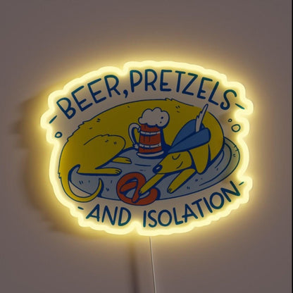 Happy Oktoberfest Quarantine Dog Lockdown Rgb Led Neon Sign - Shineneon