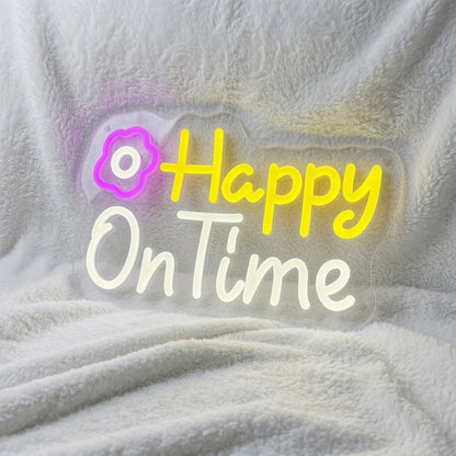 Happy On Time LED Neon Sign - Shineneon