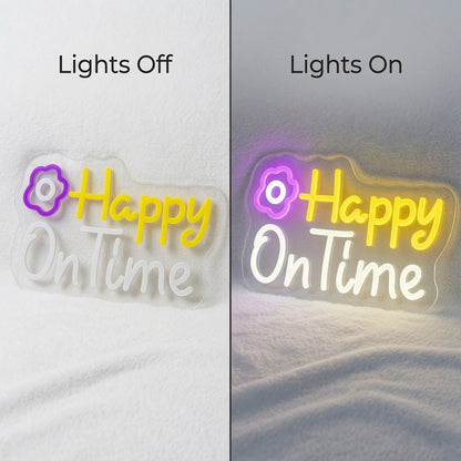 Happy On Time LED Neon Sign - Shineneon