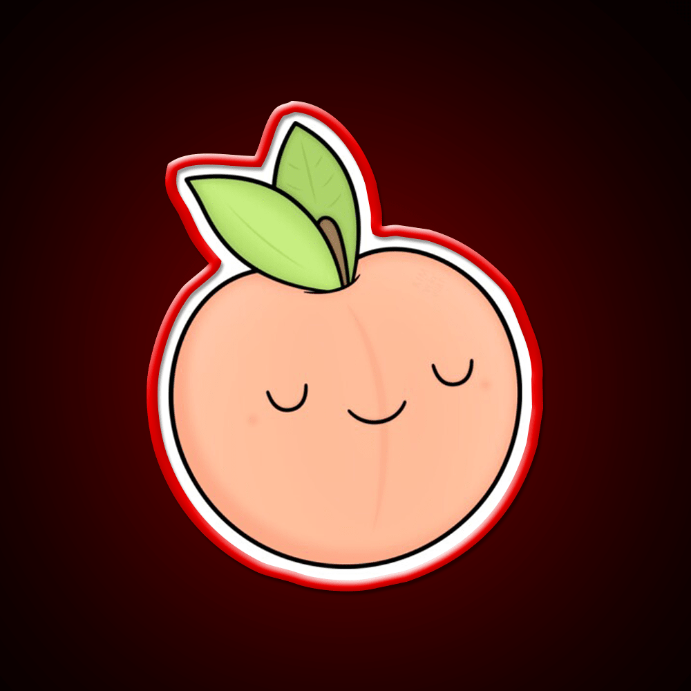 Happy Peach Snack Food Led Neon Sign Rgb Color - Shineneon