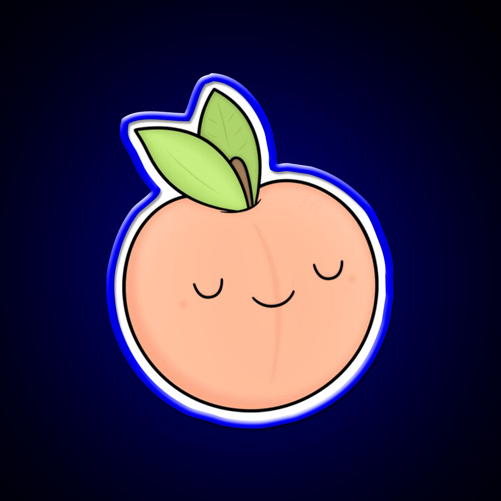 Happy Peach Snack Food Led Neon Sign Rgb Color - Shineneon