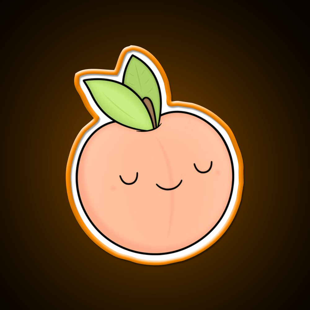 Happy Peach Snack Food Led Neon Sign Rgb Color - Shineneon