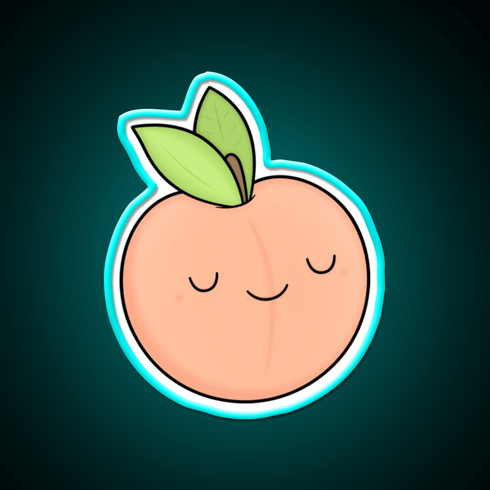 Happy Peach Snack Food Led Neon Sign Rgb Color - Shineneon