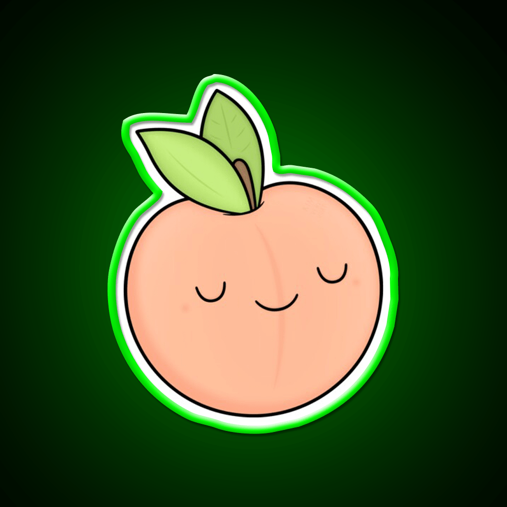 Happy Peach Snack Food Led Neon Sign Rgb Color - Shineneon