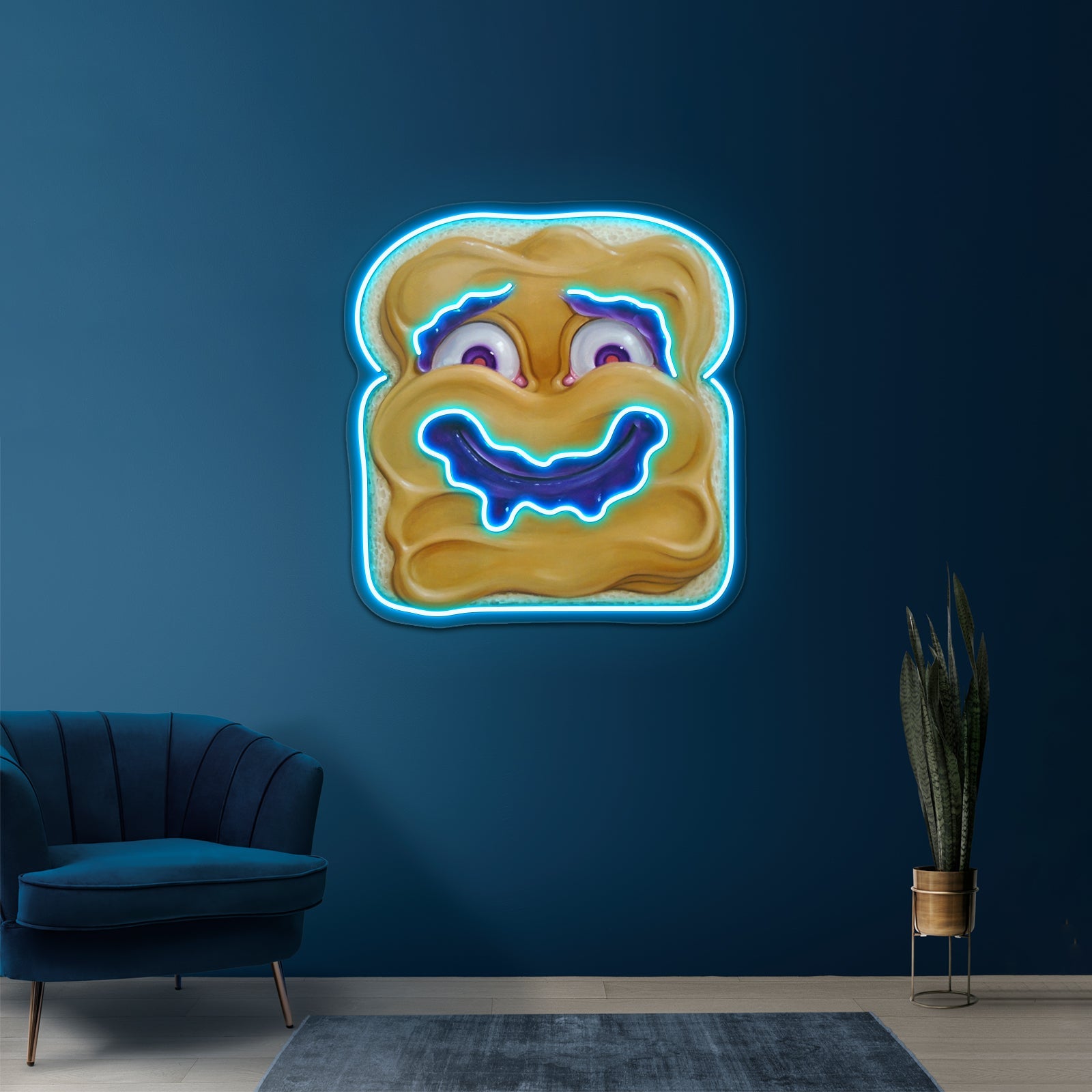 Happy Peanut Butter Artwork Large Neon Signs - Shineneon