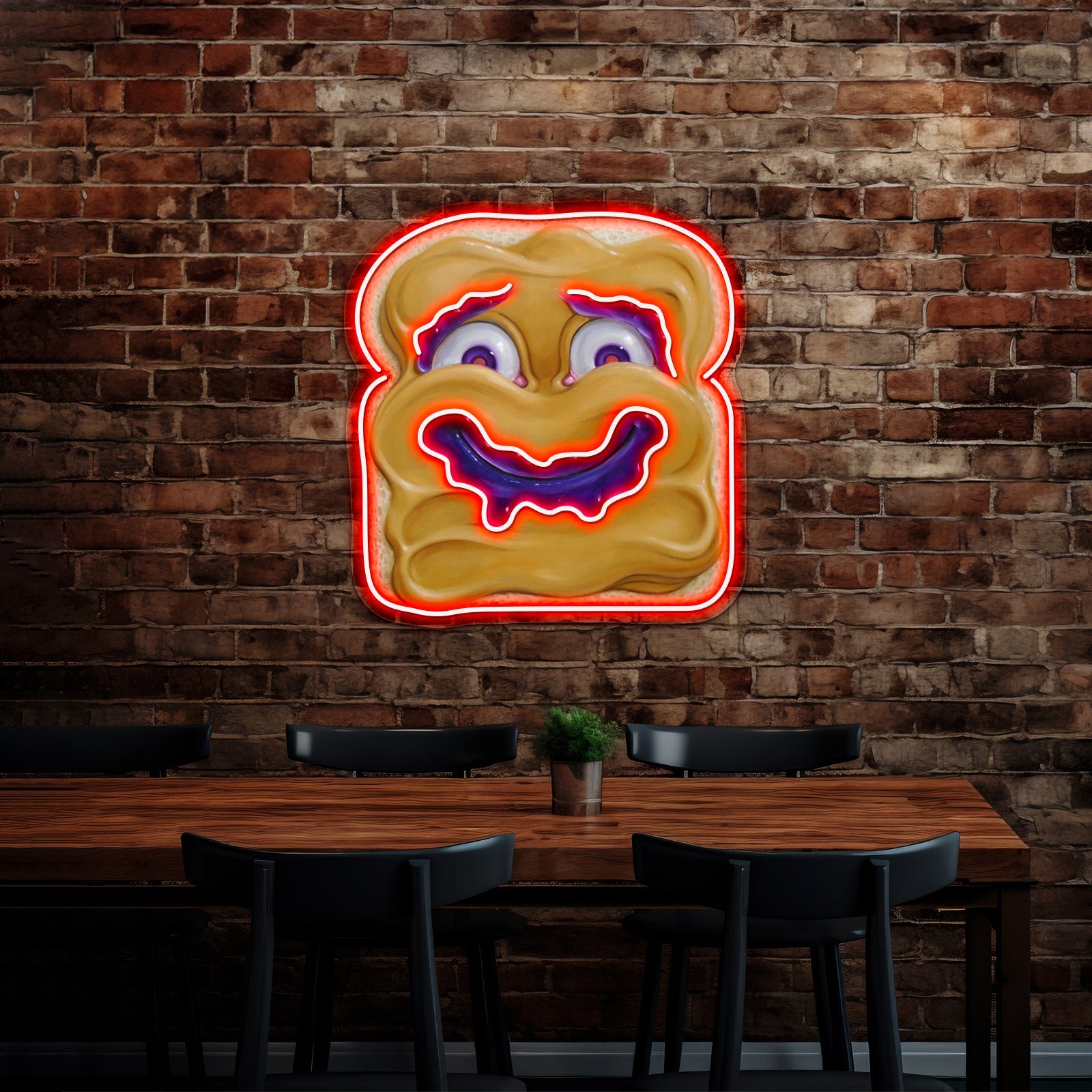 Happy Peanut Butter Artwork Large Neon Signs - Shineneon