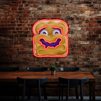 Happy Peanut Butter Artwork Large Neon Signs - Shineneon