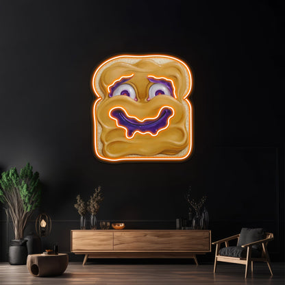 Happy Peanut Butter Artwork Large Neon Signs - Shineneon