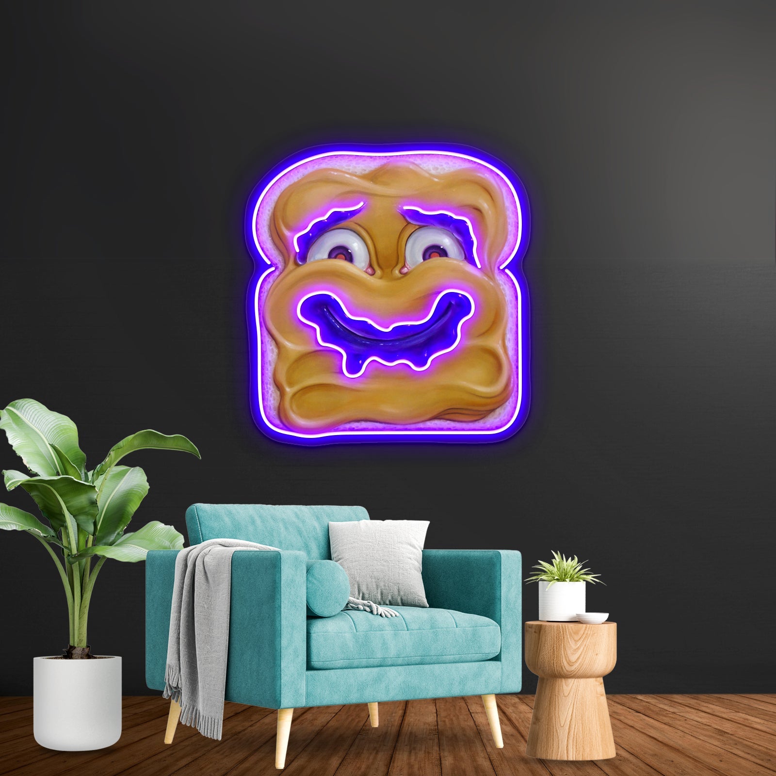 Happy Peanut Butter Artwork Large Neon Signs - Shineneon