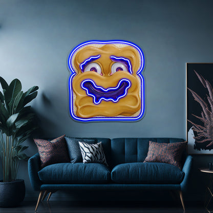 Happy Peanut Butter Artwork Large Neon Signs