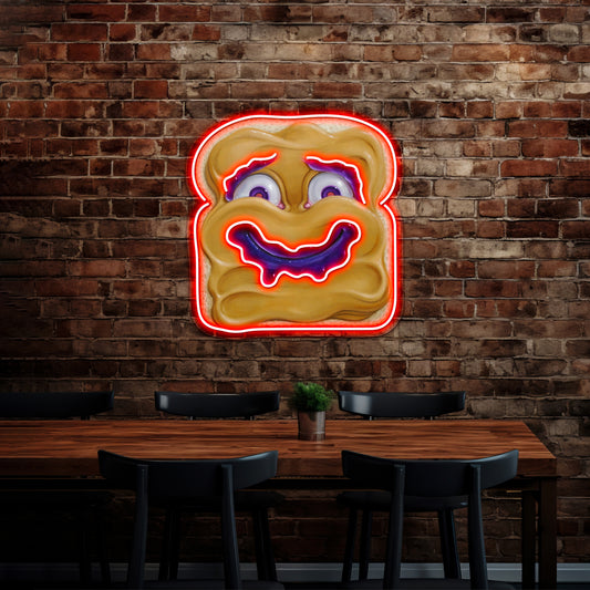 Happy Peanut Butter Artwork Large Neon Signs