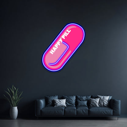 Happy Pill Wall Artwork Neon Signs