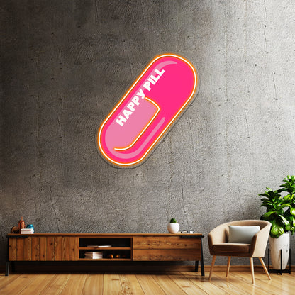 Happy Pill Wall Artwork Neon Signs