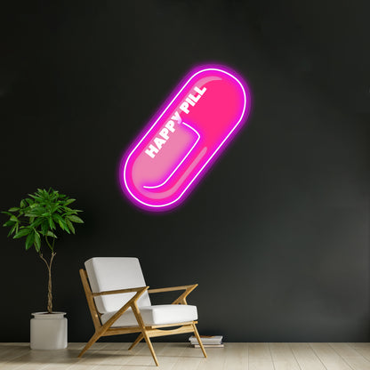 Happy Pill Wall Artwork Neon Signs