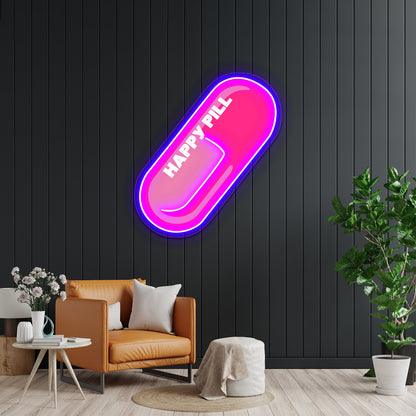 Happy Pill Wall Artwork Neon Signs