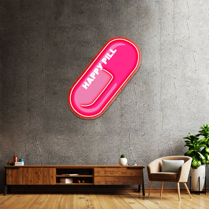 Happy Pill Wall Artwork Neon Signs