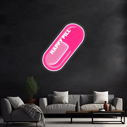 Happy Pill Wall Artwork Neon Signs