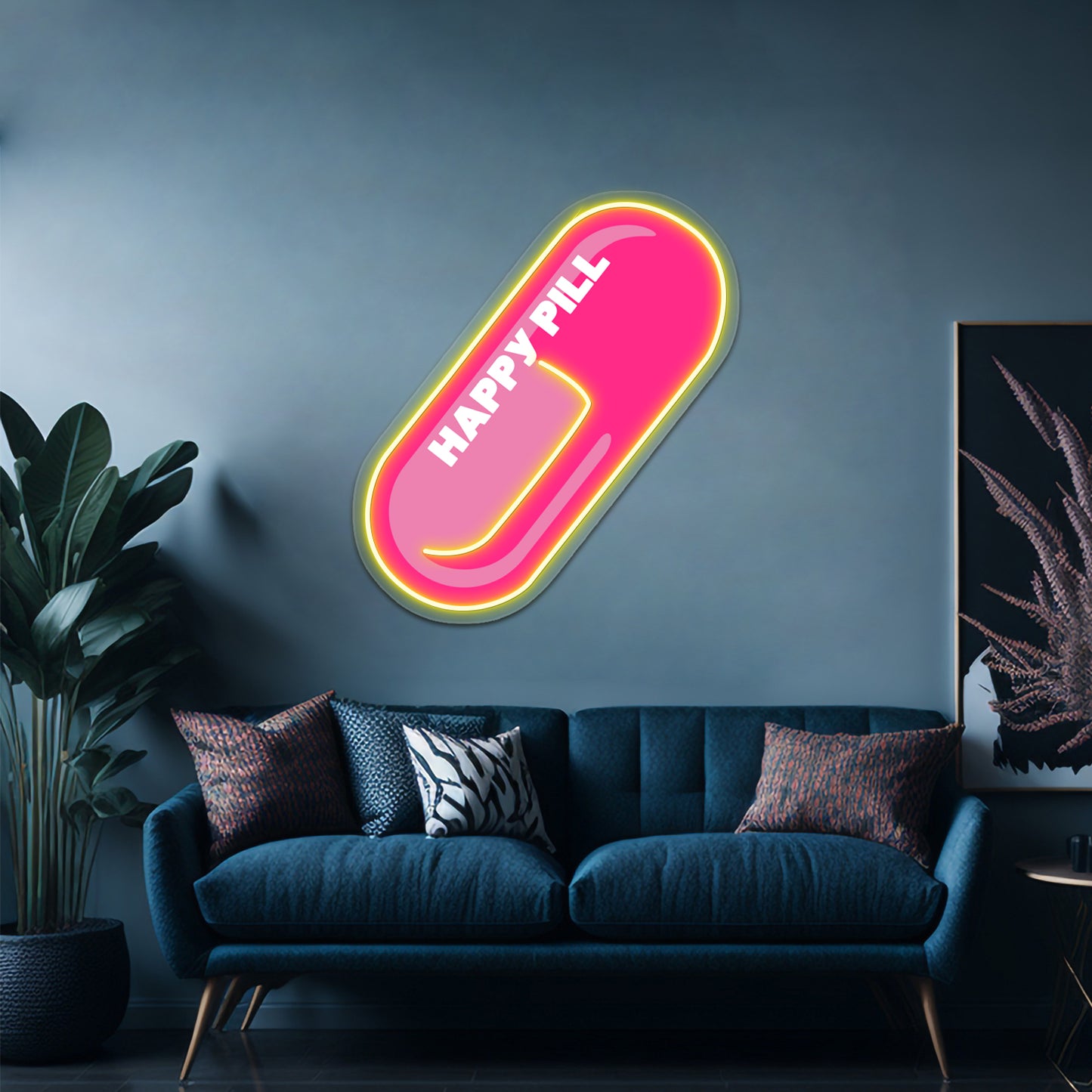 Happy Pill Wall Artwork Neon Signs