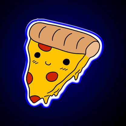 Happy Pizza Slice Fast Food Led Neon Sign For Burger Place Rgb Color - Shineneon