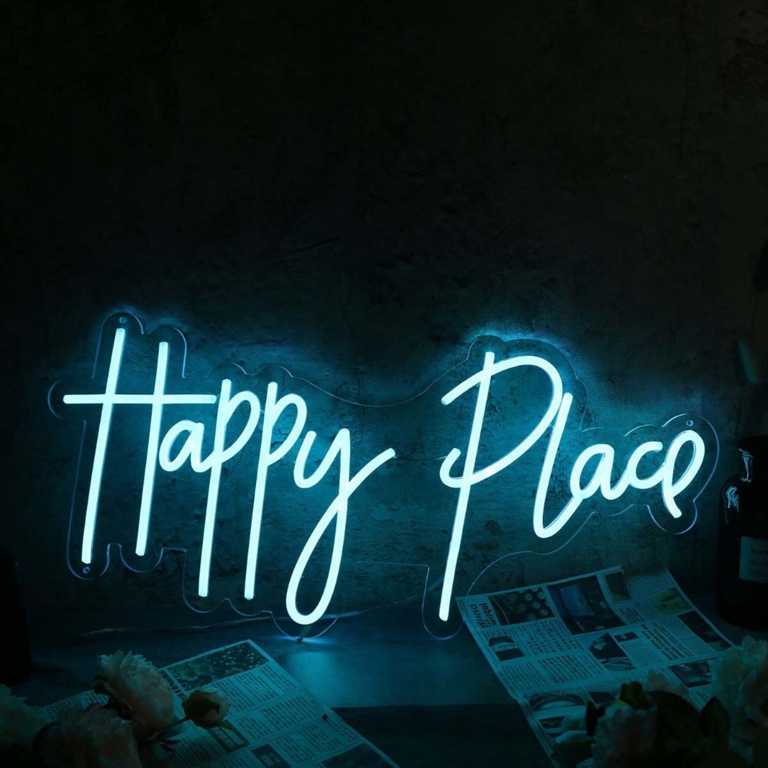 Happy Place Blue Led Neon Sign - Shineneon