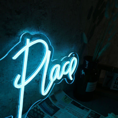 Happy Place Blue Led Neon Sign - Shineneon
