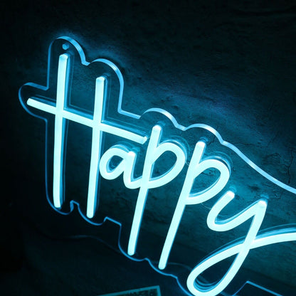 Happy Place Blue Led Neon Sign - Shineneon