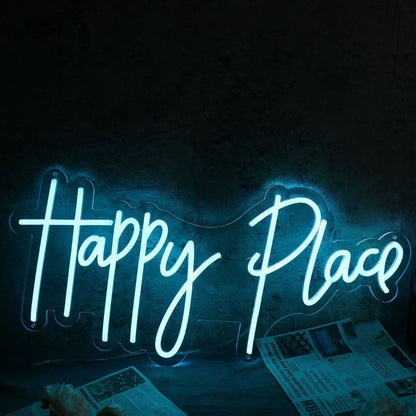 Happy Place Blue Led Neon Sign - Shineneon