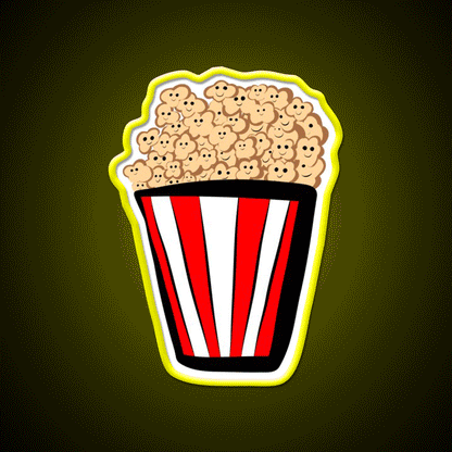 Happy Popcorn Snack Food Led Neon Sign Rgb Color - Custom LED neon sign front view