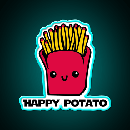 Happy Potato Fast Food Led Neon Sign For Burger Place Rgb Color - Shineneon