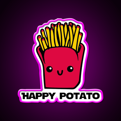Happy Potato Fast Food Led Neon Sign For Burger Place Rgb Color - Shineneon