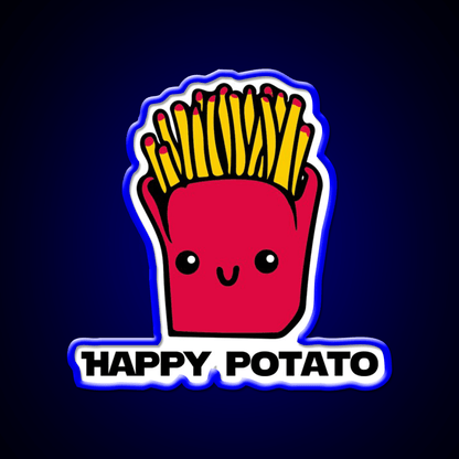 Happy Potato Fast Food Led Neon Sign For Burger Place Rgb Color - Shineneon