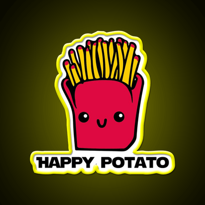 Happy Potato Fast Food Led Neon Sign For Burger Place Rgb Color - Shineneon