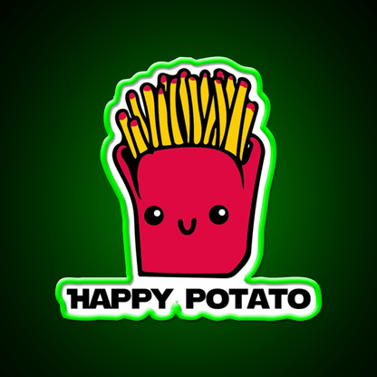 Happy Potato Fast Food Led Neon Sign For Burger Place Rgb Color - Shineneon