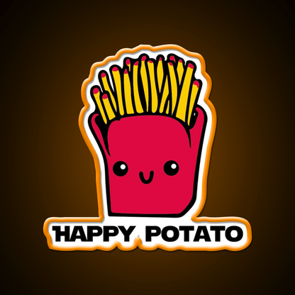 Happy Potato Fast Food Led Neon Sign For Burger Place Rgb Color - Shineneon
