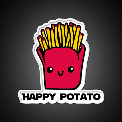 Happy Potato Fast Food Led Neon Sign For Burger Place Rgb Color - Shineneon