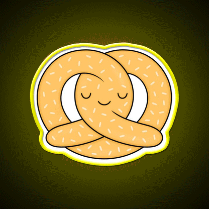 Happy Pretzel Fast Food Led Neon Sign For Burger Place Rgb Color - Custom LED neon sign front view