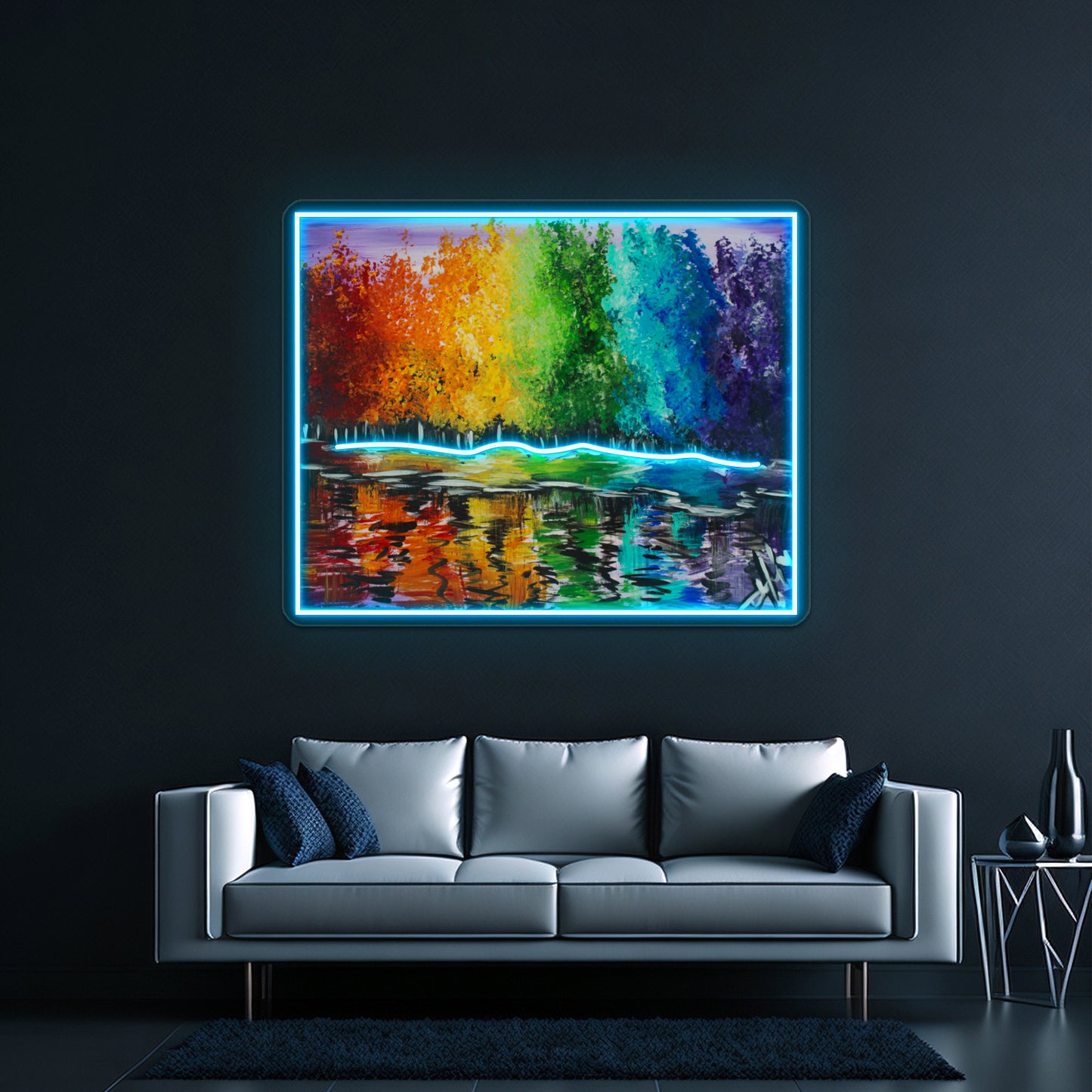 Happy Rainbow Trees Ylmarts Wall Artwork Neon Signs