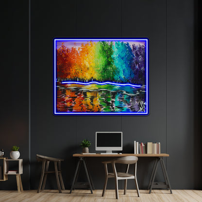 Happy Rainbow Trees Ylmarts Wall Artwork Neon Signs