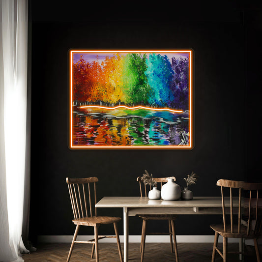 Happy Rainbow Trees Ylmarts Wall Artwork Neon Signs