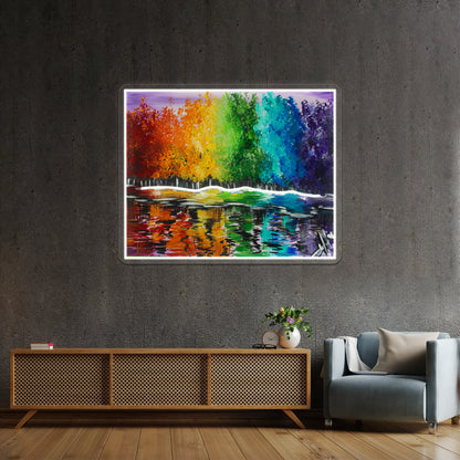 Happy Rainbow Trees Ylmarts Wall Artwork Neon Signs