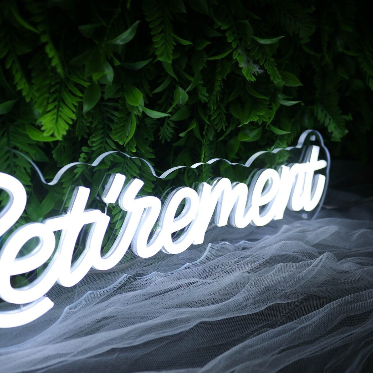 Happy Retirement White Led Neon Sign | Shineneon