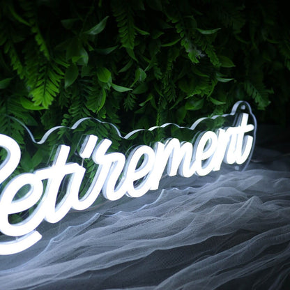 Happy Retirement White Led Neon Sign | Shineneon