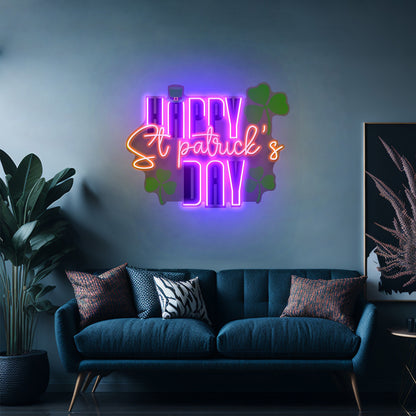 Happy Saint Patrick Day Led Signs Wall Decor